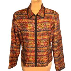 Canvasbacks Vintage Multicolor Boucle Women's zip jacket size 12